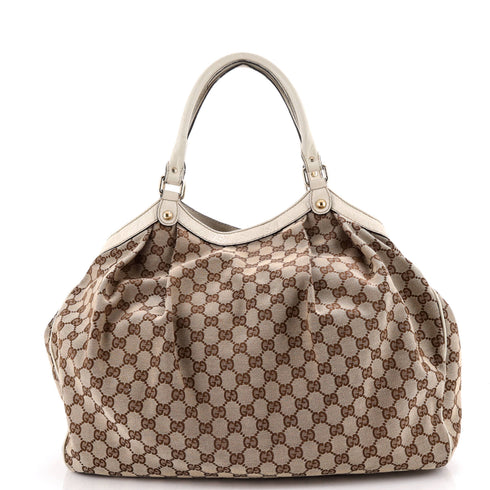 Sukey Tote GG Canvas with Leather Large