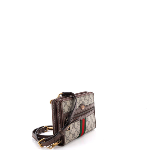 Ophidia Double Zip Crossbody Bag GG Coated Canvas Small