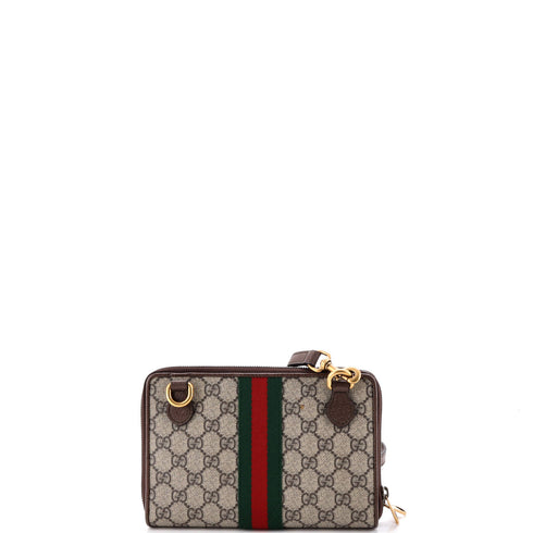 Ophidia Double Zip Crossbody Bag GG Coated Canvas Small