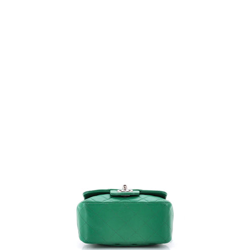 Square Classic Single Flap Bag Quilted Lambskin Mini