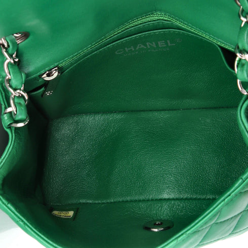 Square Classic Single Flap Bag Quilted Lambskin Mini