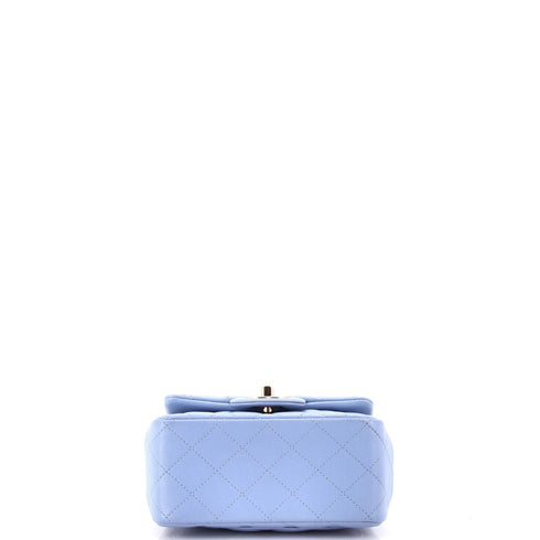 Square Classic Single Flap Bag Quilted Lambskin Mini