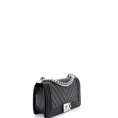 Boy Flap Bag Chevron Calfskin Old Medium