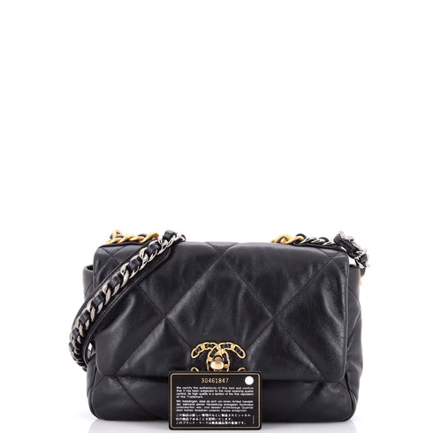 19 Flap Bag Quilted Leather Medium
