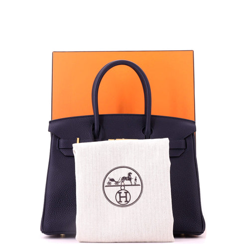 Birkin Handbag Bleu Nuit Togo with Gold Hardware 30