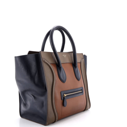 Tricolor Luggage Bag Leather Mini