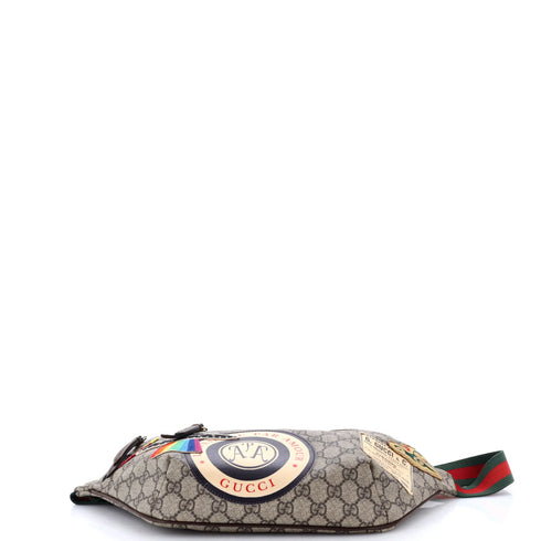 Courrier Zip Belt Bag GG Coated Canvas with Applique