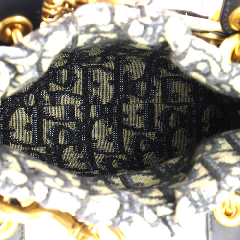 Lady Dior Bag Wicker and Oblique Canvas Mini