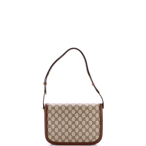 Horsebit 1955 Shoulder Bag GG Coated Canvas with Leather Small
