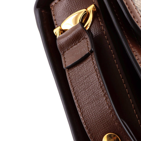 Horsebit 1955 Shoulder Bag GG Coated Canvas with Leather Small