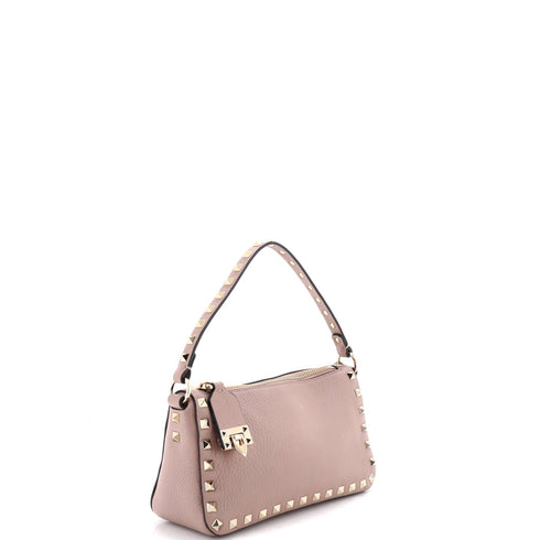 Rockstud Zip Pochette Shoulder Bag Leather Small
