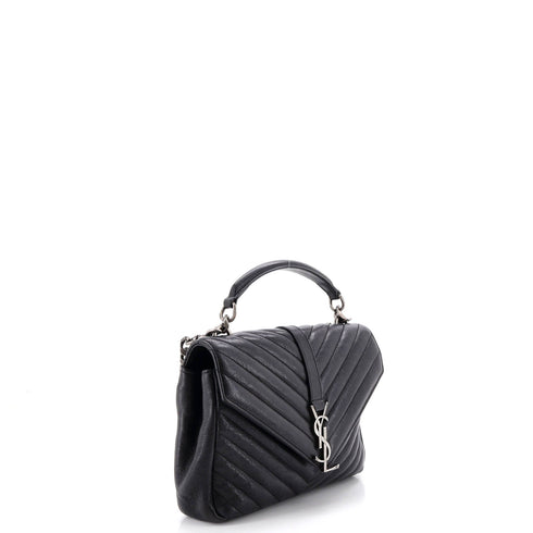 Classic Monogram College Bag Matelasse Chevron Leather Medium