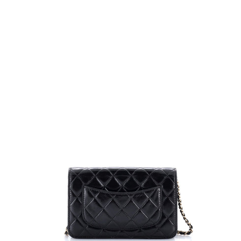 Pearl Charm Wallet on Chain Quilted Glazed Calfskin