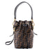 Mon Tresor Bucket Bag Zucca Embossed Leather Mini