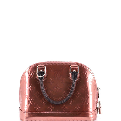 Alma Handbag Metallic Monogram Vernis with Leather BB
