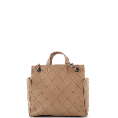 CC Pocket Tote Quilted Calfskin Small