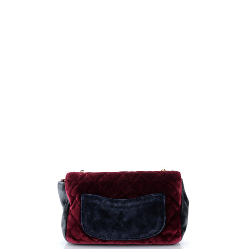 Private Affair Camellia Flap Bag Quilted Velvet Medium