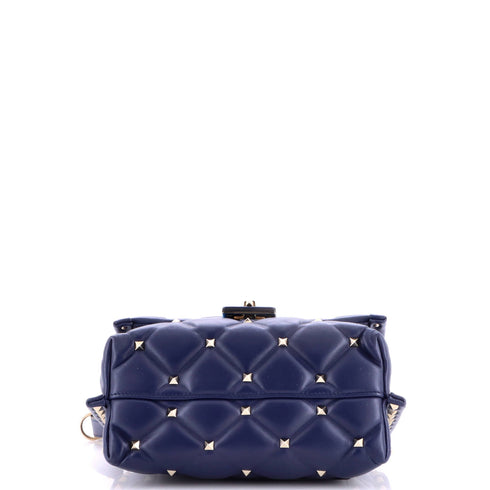 VLTN Candystud Top Handle Bag Printed Leather Medium