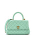 Coco Top Handle Bag Quilted Caviar with Chain Detail Handle Mini