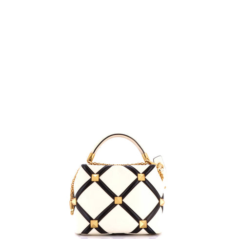 Roman Stud Top Handle Bag Quilted Leather Small
