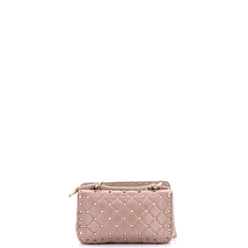 Rockstud Spike Flap Bag Quilted Leather Small