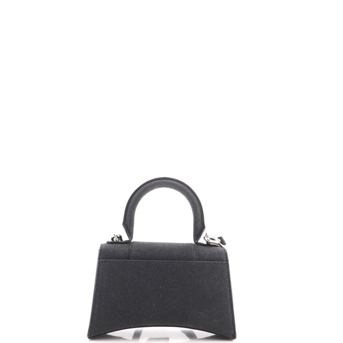 Hourglass Top Handle Bag Glitter Leather XS
