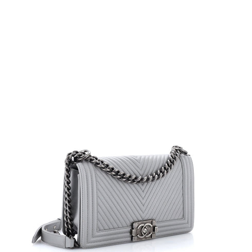Boy Flap Bag Chevron Calfskin Old Medium