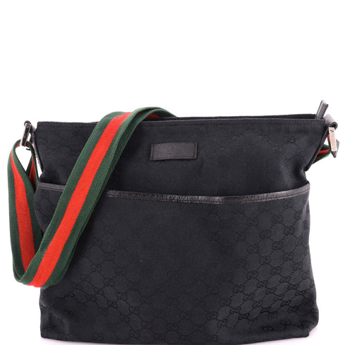 Front Pocket Web Messenger GG Canvas Medium