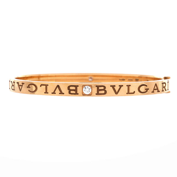 Bvlgari Bvlgari Bangle Bracelet 18K Rose Gold with 2 Diamonds