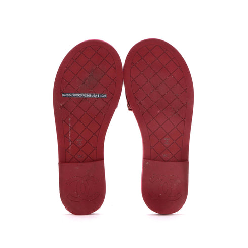 Women's CC Slide Sandals Stitched Leather