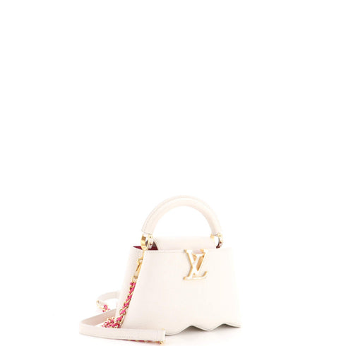 Capucines Capushell Bag Leather with Mother of Pearl Mini
