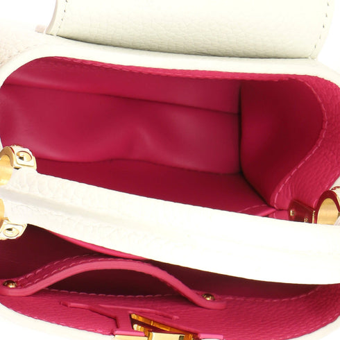 Capucines Capushell Bag Leather with Mother of Pearl Mini