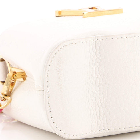 Capucines Capushell Bag Leather with Mother of Pearl Mini
