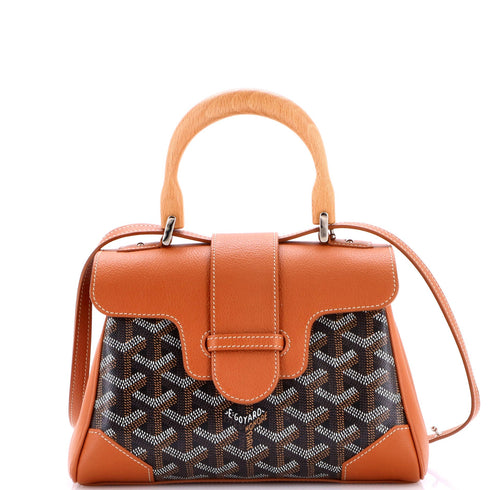 Saigon Top Handle Bag Coated Canvas with Leather Mini
