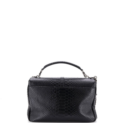Classic Monogram College Bag Python Embossed Leather Large