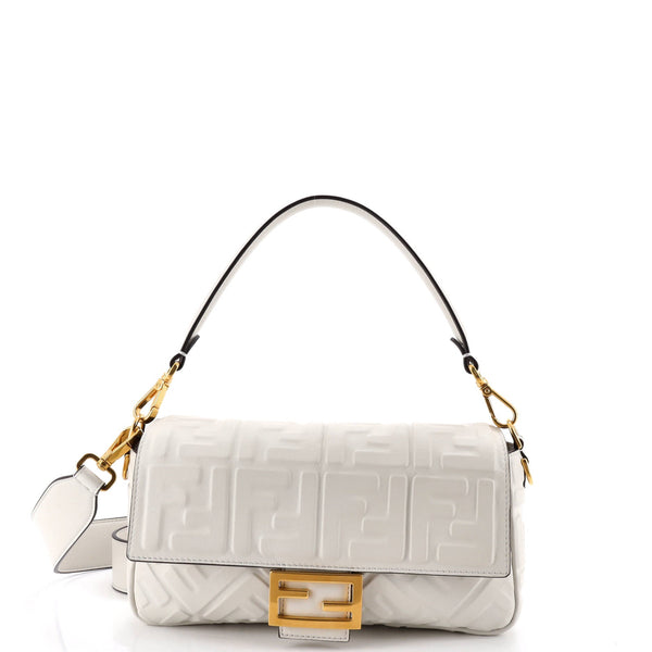 Baguette NM Bag Zucca Embossed Leather Medium