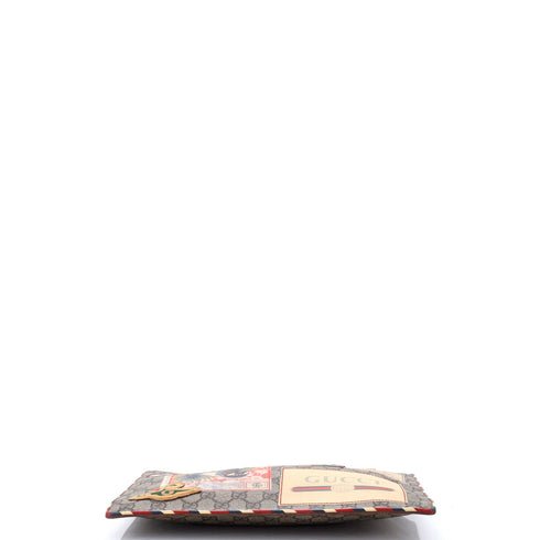 Courrier Pouch GG Coated Canvas with Applique