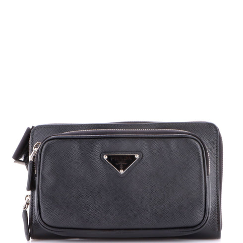 Zip Around Front Pocket Belt Bag Saffiano Leather