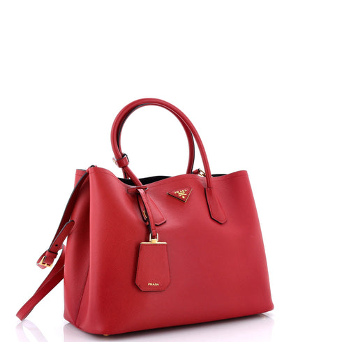 Cuir Double Tote Saffiano Leather Medium