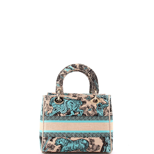 Lady D-Lite Bag Embroidered Canvas Medium