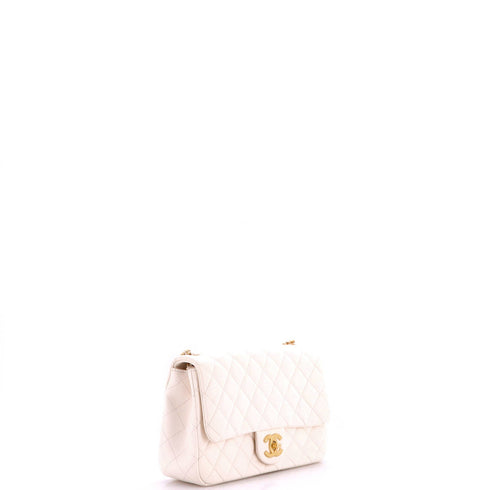CC Crush Flap Bag Quilted Lambskin Small