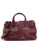 Banner Tote Leather and House Check Canvas Medium