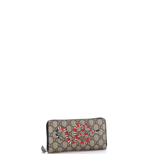 Zip Around Wallet Printed GG Coated Canvas