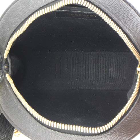 Vinyle Round Camera Bag Matelasse Chevron Leather