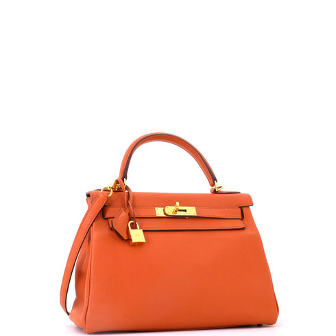 Kelly Handbag Terre Battue Togo with Gold Hardware 28