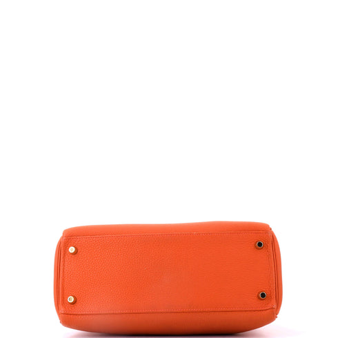 Kelly Handbag Terre Battue Togo with Gold Hardware 28