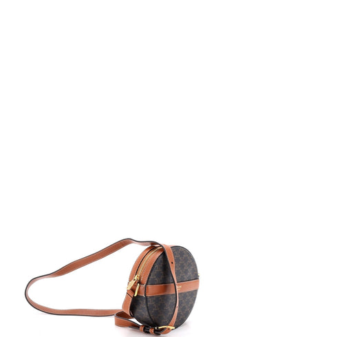 Round Purse on Strap Triomphe Coated Canvas