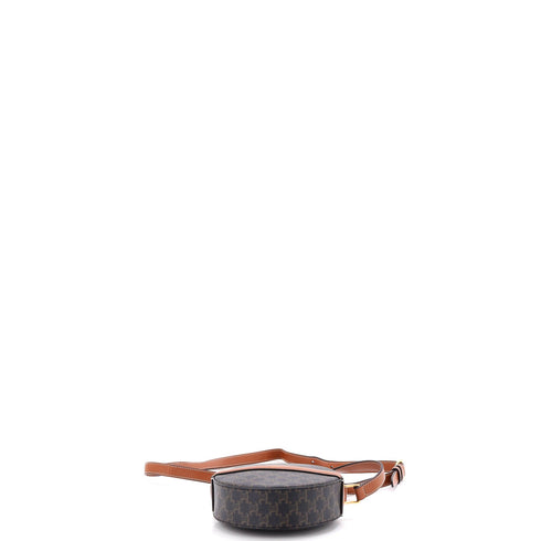Round Purse on Strap Triomphe Coated Canvas