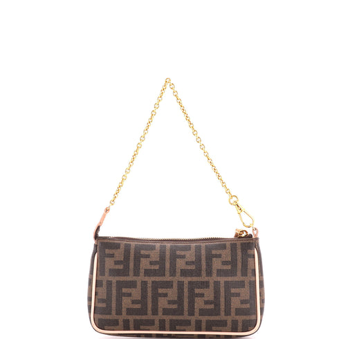 Chain Pochette Zucca Coated Canvas