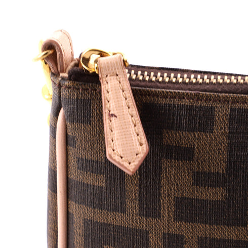 Chain Pochette Zucca Coated Canvas